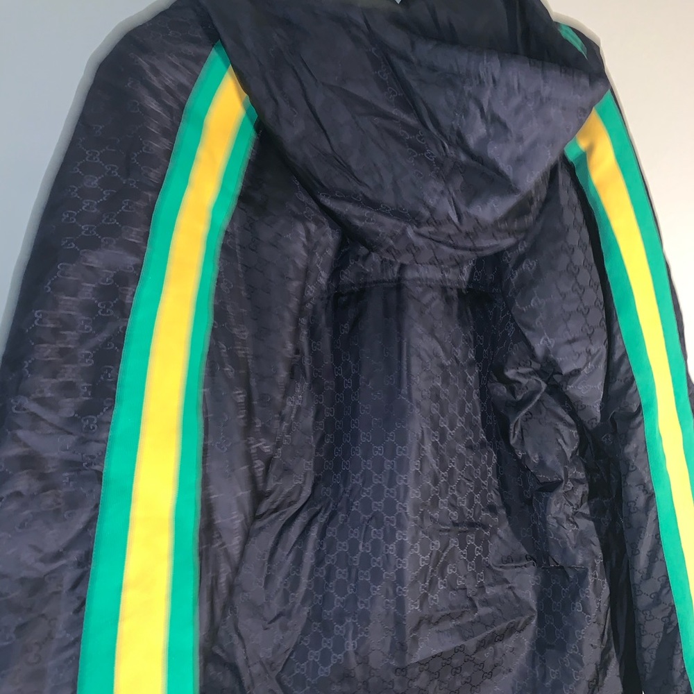 Gucci GG jacquard puffer jacket striped sleeve. - Picture 2 of 16